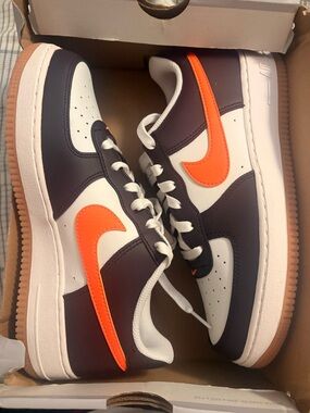 Nike Air Force 1 (GS) Summit White with Total Orange Accents 7 Youth 8 Women